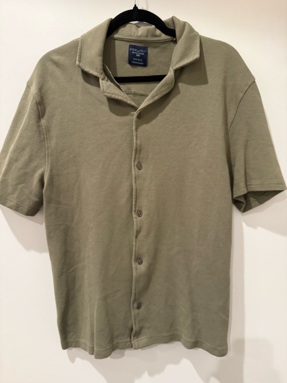 Steel & Jelly Classic Resort Collar Shirt Sage Men’s XL Cotton